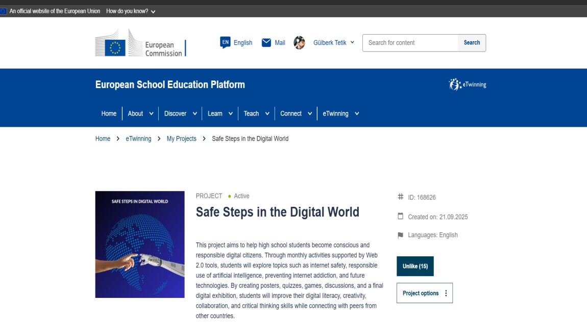 “Safe Steps in the Digital World” isimli eTwinning projemizin çalışmalarına başladık.